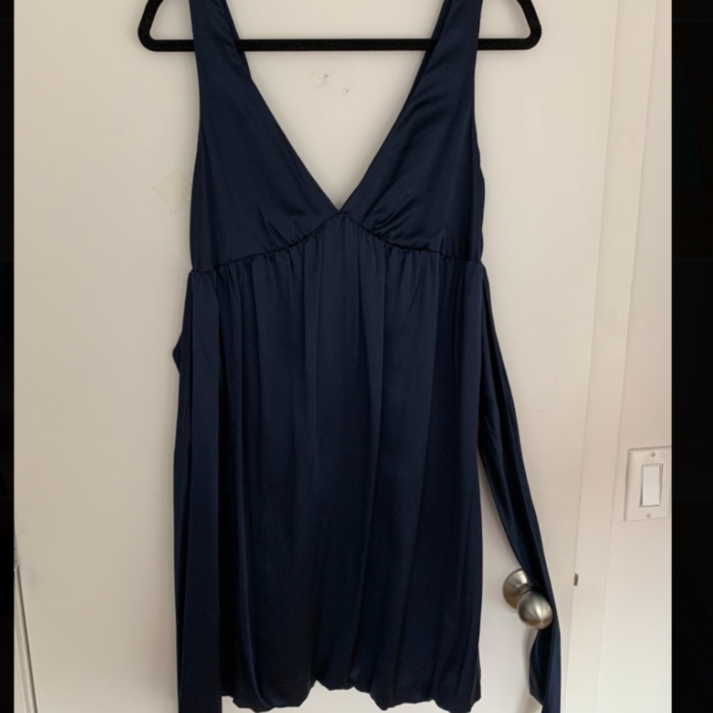 Navy blue silk dress